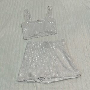 😊 Show Me Your Mumu Sequin 2 Piece All Night Skort and Tank Set